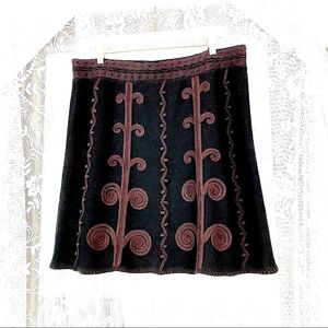 Moth Anthropologie braided knit mini skirt